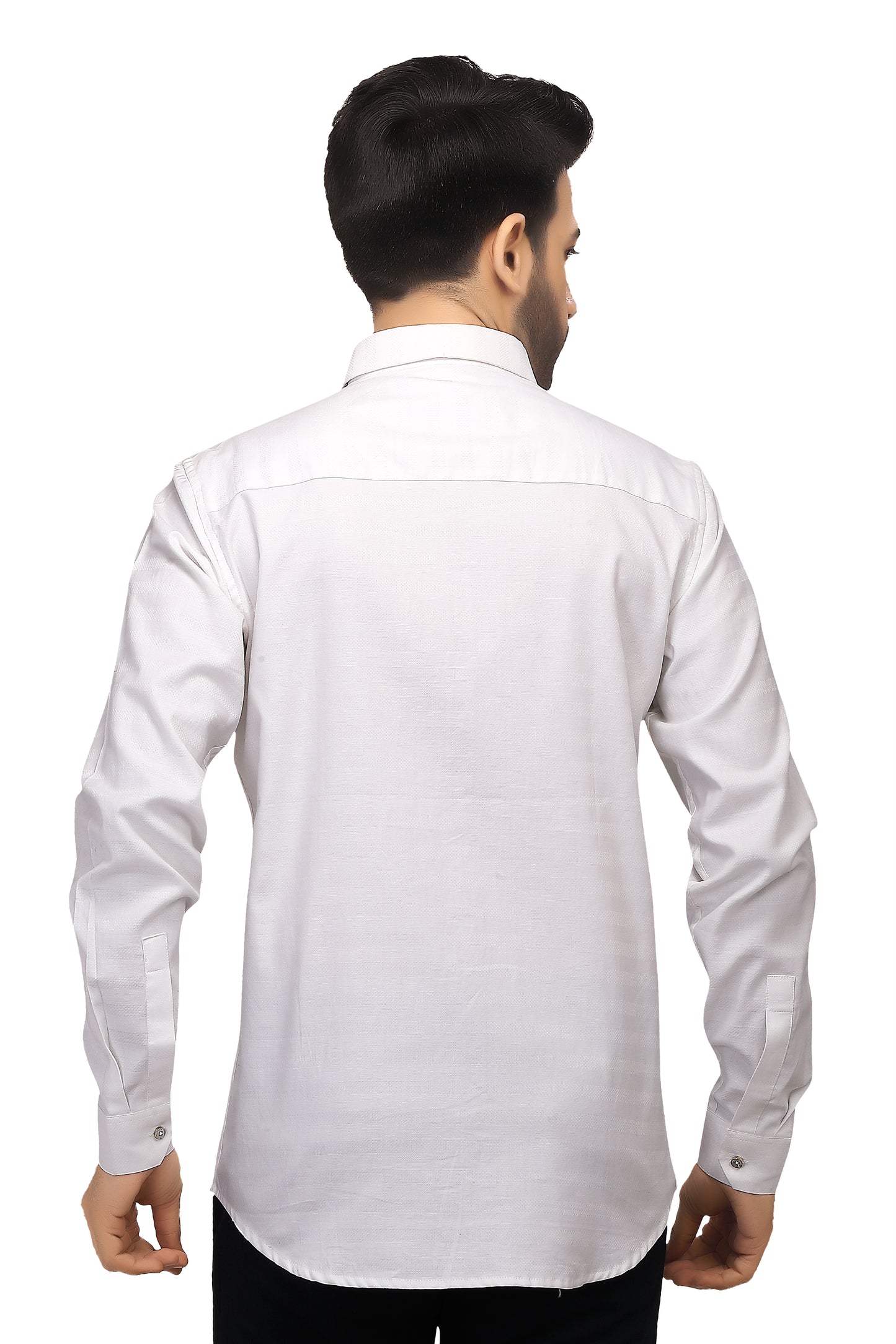 White Self Stripes Shirt